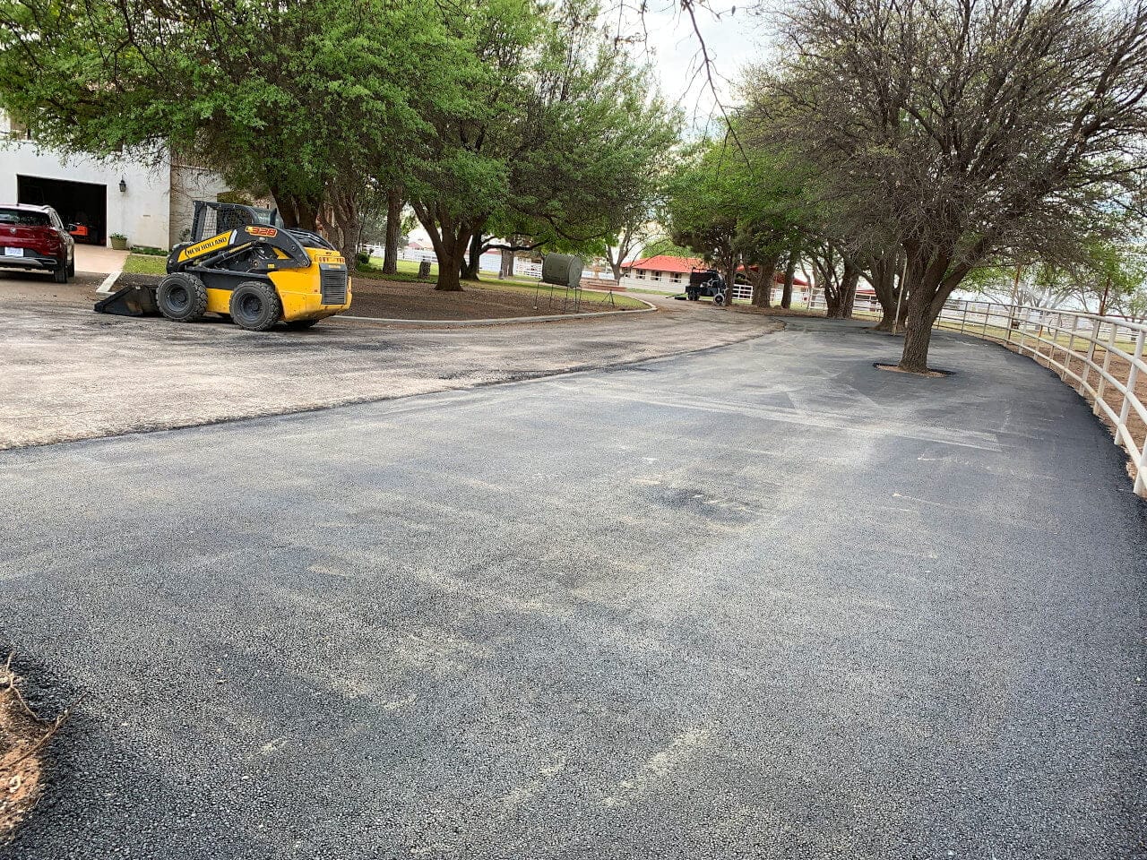 New asphalt driveway in Midland, TX, spring 2021